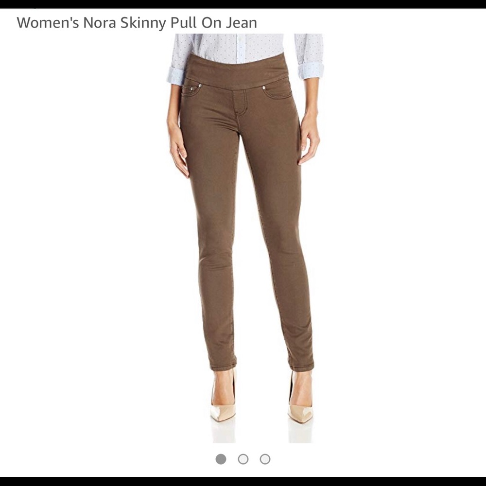 Jag Nora Pull On Skinny Jeans in “Saddle” (brown)